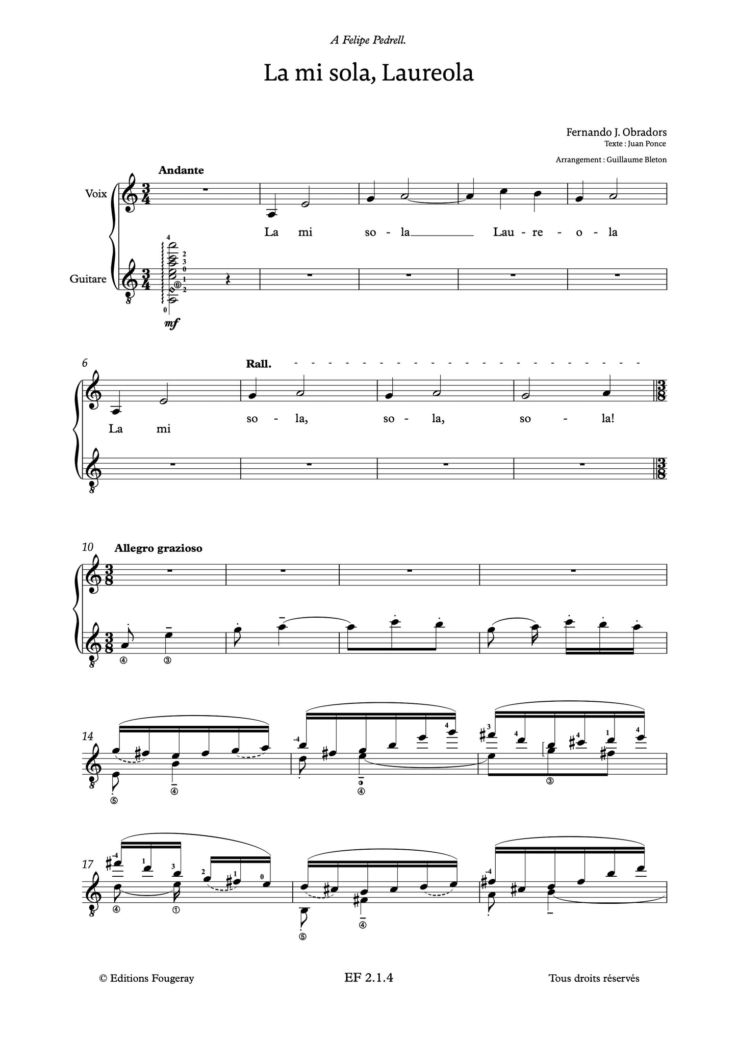 5 Canciones clásicas españolas - Fernando Obradors (Arr. Guillaume Bleton)