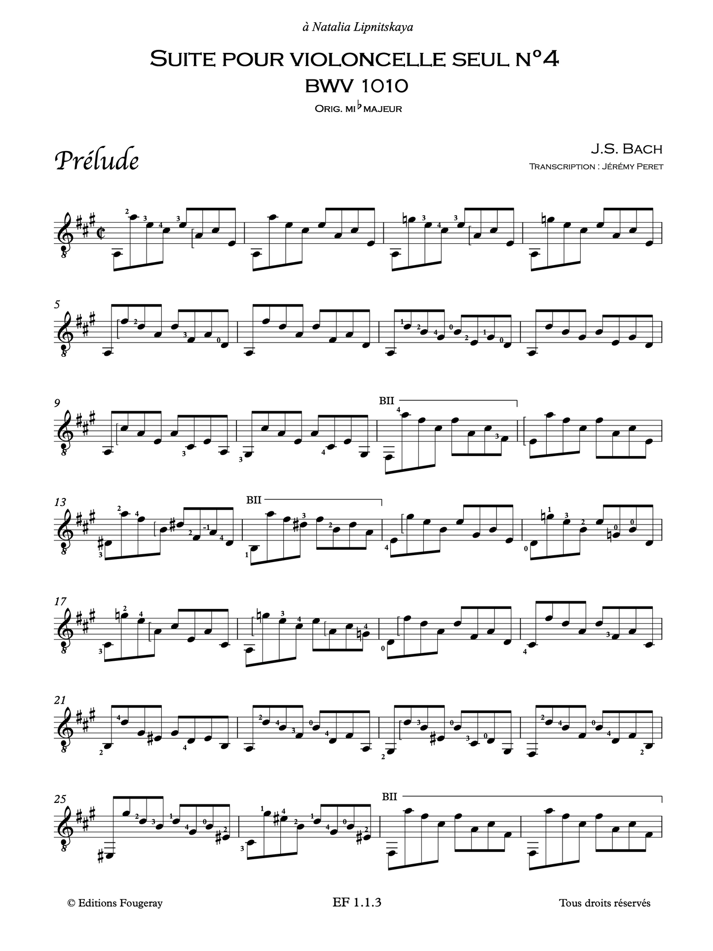 Suite IV BWV 1010 - Johann Sebastian Bach (Arr. Jérémy Peret)