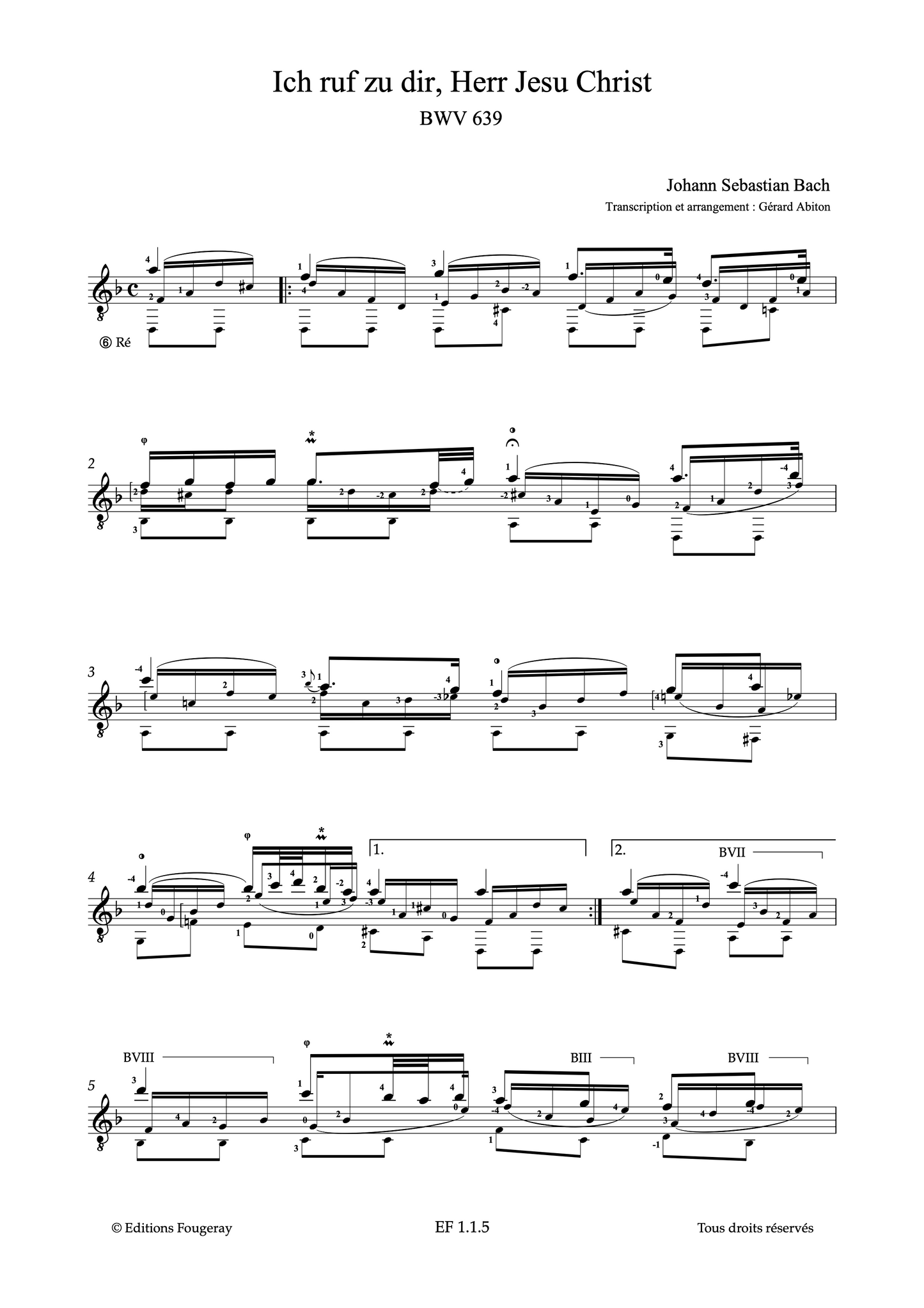 Choralvorspiele für Orgel BWV 639 & 721 - Johann Sebastian Bach (Arr. Gérard Abiton)