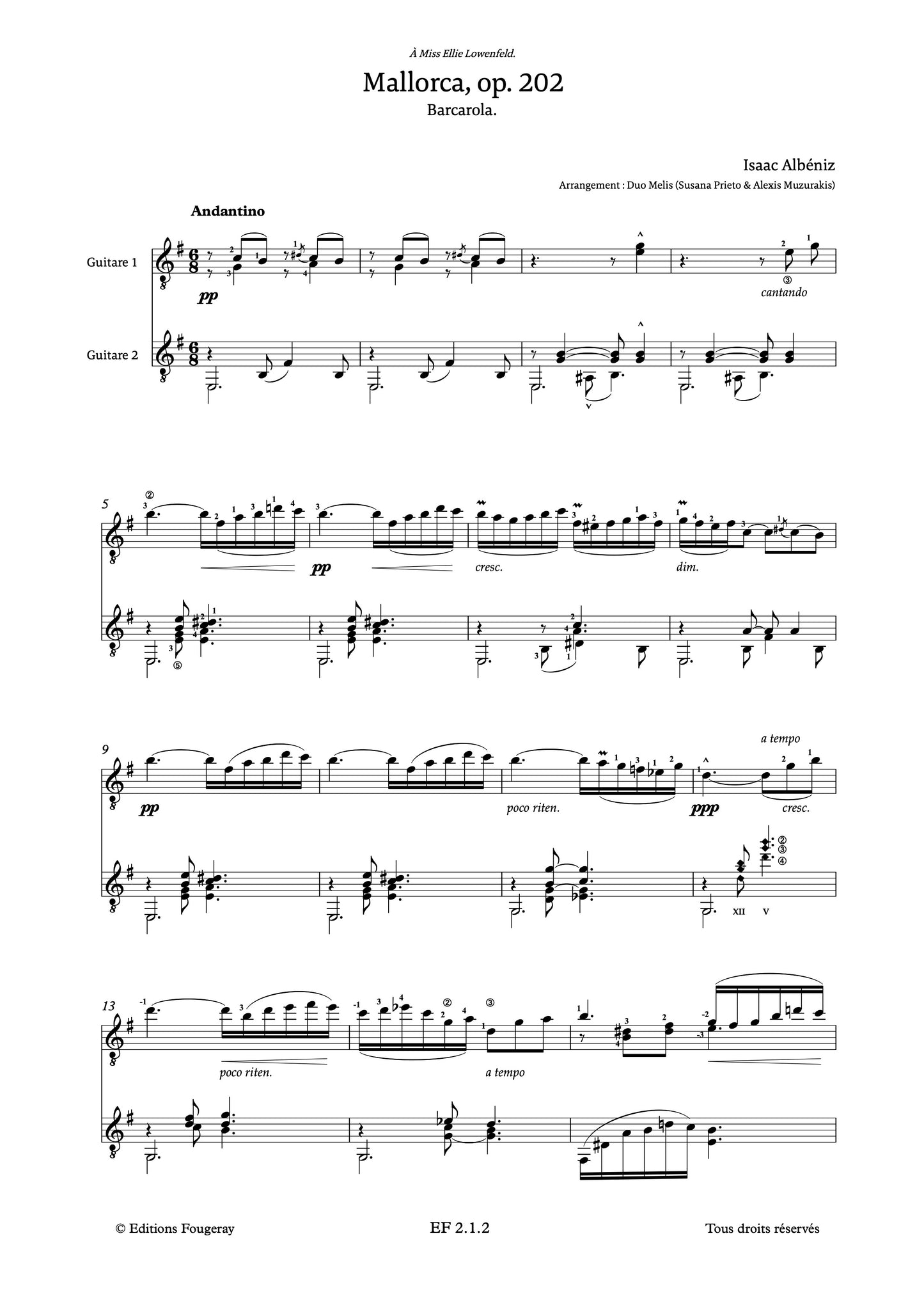 Mallorca & Aragón - Isaac Albéniz (Arr. Duo Melis)